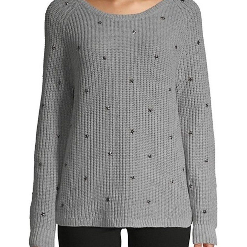Wildfox Womens Size X-Small Sweater Erika Studded Stars Open Back MSRP$168